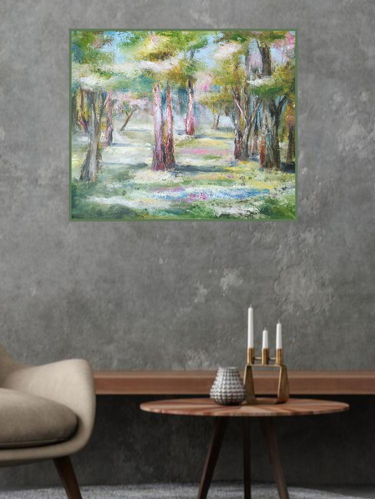 Картина Лес в апреле, когда цветут первые весенние цветы от Art Магазина Абрис Клуб