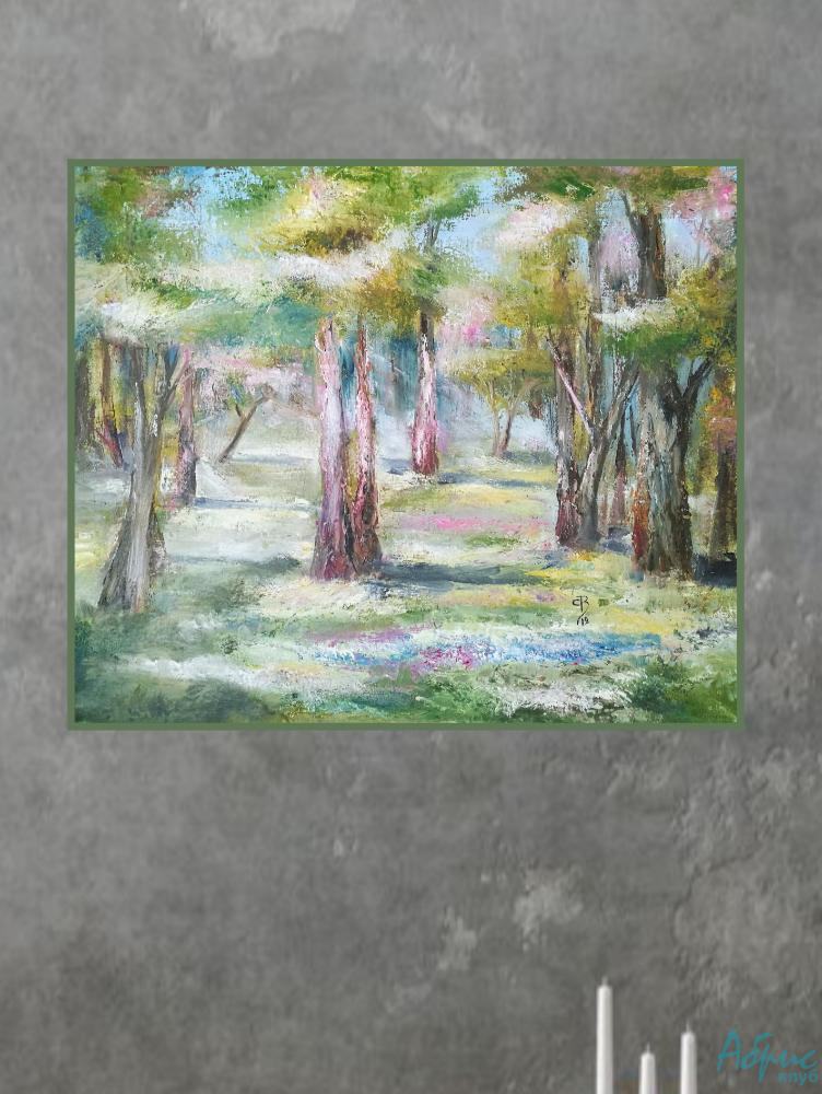 Картина Лес в апреле, когда цветут первые весенние цветы от Art Магазина Абрис Клуб