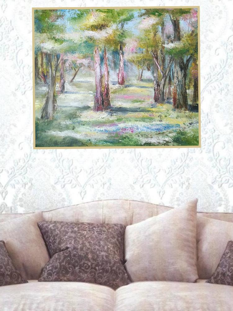 Картина Лес в апреле, когда цветут первые весенние цветы от Art Магазина Абрис Клуб