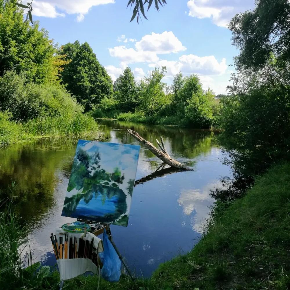 Картина Рыбалка с купальщицами от Art Магазина Абрис Клуб