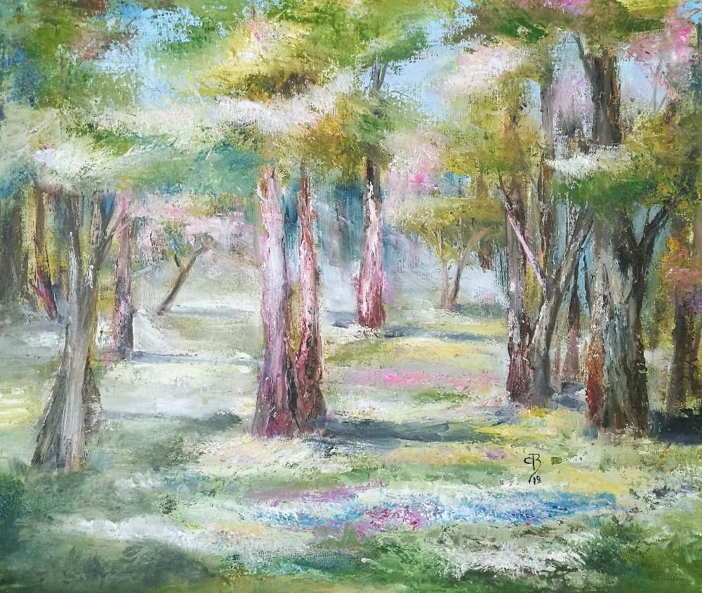 Картина Лес в апреле, когда цветут первые весенние цветы от Art Магазина Абрис Клуб