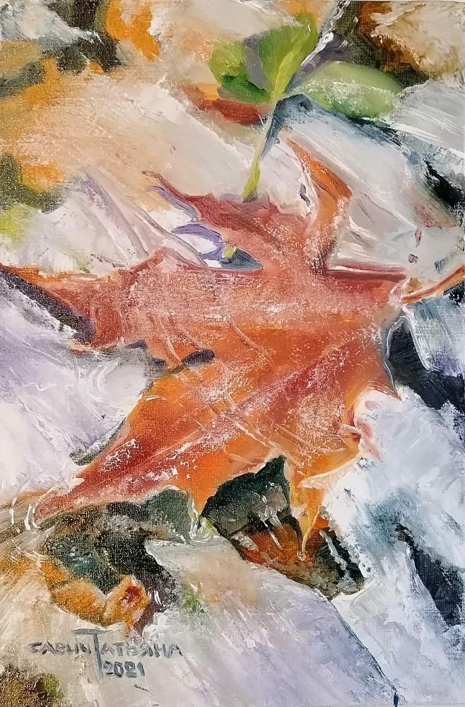 Картина Кленовый лист в изморози от Art Магазина Абрис Клуб